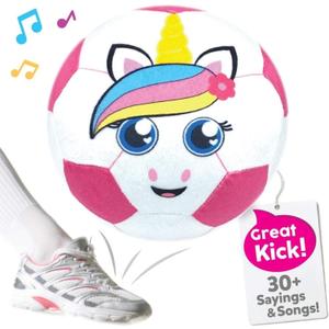 Move2Play, Hilariously Interactive Baby Ball with Music & Sound Effects | 1st Birthday Gift | Toddler Toy for Boys & Girls | Indoor/Outdoor (Soccer Ball - Unicorn)