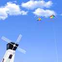 2 x Large Rainbow Delta Kite for Kids & Adults,Single Line Beach Kite for Kids Ages 4-8 & 8-12,Easy to Fly for Toddlers and Beginners