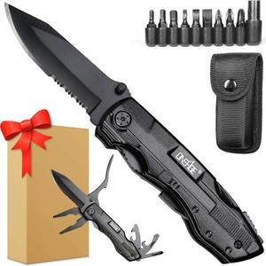 Gifts for Men Him Dad, Pocket Multitool Knife, Christmas Stocking Stuffers for Men, Anniversary Birthday Gifts for Husband, Boyfriend, Guy, Groomsmen, Fathers Day, Gadget for Hiking, Camping, Outdoor