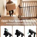 Babelio Removable Baby Gate for Stairs No Bottom Bar, 29-43", 30" H, Black