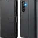 Wallet Case for Samsung Galaxy S24, RFID Blocking Credit Card Holder, PU Leather Folio Flip Kickstand Protective Shockproof Cover for S24 (Black, for S24-6.2")