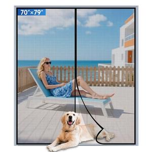 LONGEAS Upgraded PET Mesh Magnetic Screen Door Stronger Than Fiberglass and Polyester,Hands Free,Keep Bugs Out,Pet & Kid Friendly,Suitable for Sliding Doors,Patio and French Doors-70" X 79"