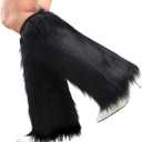 Womens Fluffy Faux Fur Leg Warmers Warm Cozy Furry Long Boot Cuffs Covers for Party Costumes