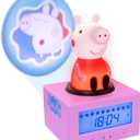 Paladone Peppa Pig Sleep Training Alarm Clock - Officially Licensed, Kids Projection Bedroom Night Light