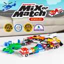 POPULAR PLAYTHINGS Magnetic Vehicles for Toddlers 1-3, Mix or Match Car Toys, 21 Piece Gift for Kids - Vehicles Orange, Standard