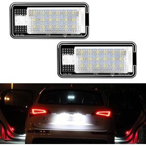 AUTOXBERT LED License Plate Lights Tag Lamp Replacement for Audi A3 A4 A6 A8 S3 S4 S6 S8 Q7 RS4 RS6, 2 Packs Set, No Error&6000K White