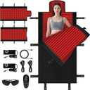 2570 LEDs Dual Full Body Red Light Therapy Mat, Red Light Therapy Blanket, 2570pcs 2in1 LEDs(660nm& 850nm), Premium Leather, Adjustable Timer & Intensity