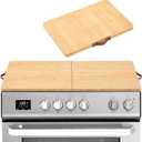 Foldable Noodle Board Stove Cover 30 x 22 Inch Multi Purpose Electric Gas Stove Top Cover with Handles Bamboo Cutting Board for RV Camping Kitchen Counter Space & Tray
