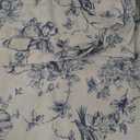 100% Blackout Floral Curtains for Bedroom 50"W x 84"L (Pack of 2) Floral Blue