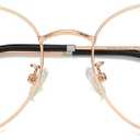 SOJOS Cat Eye Blue Light Blocking Glasses for Woman Hipster Metal Frame Womens Eyeglasses She Young SJ5027 (Rose Gold)