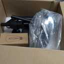 Industrial Floor Lamp with Glass Shade - Black, LED Bulbs, Foot Pedal Switch, Easy Assembly