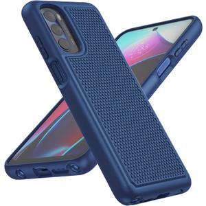 BNIUT for Motorola Moto G-Stylus 2022 Case: Dual Layer Protective Heavy Duty Cell Phone Cover Shockproof Rugged with Non Slip Textured Back - Military Protection Bumper Tough (Blue)