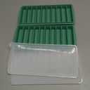 LessMo 2 PCS Ice Cube Tray, Long Ice Stick Tray Silicone with Lid, Rectangular Narrow Stick, Reusable, Flexible, Easy Release, for Small Mouth Sport Bottles, Juice Bottles, Cocktail Parties, Blue (Green)