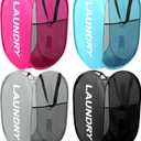 4 Pack Foldable Mesh Pop Up Laundry Hamper with Handles, Collapsible Laundry Basket Extra Large Clothes Hamper with Large Side Pocket for Teen Room College Dorm Travel(23 x 14.2 x 14.2 inch)