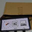 Manual Calendar Alarm Clock, Manual Calendar Clock Desktop Vintage for Office (Black)