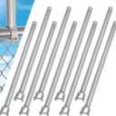 9 Pack Chain Link Fence Extension, 25.2'' Fence Extension Height, Galvanized Post Extender for Dogs and Privacy (1-3/8'') Silver