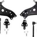 Front Suspension Kit (2x Control Arms, 2x Ball Joints, 2x Tie Rod Ends) Compatible with 2008-2019 Toyota Highlander/Venza/Lexus RX350/RX450h 2.7L/3.5L FWD/AWD