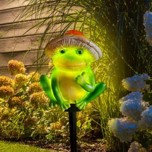 QH Garden Solar Frog Lights - Waterproof Frog Figurines for Outdoor Garden Decor, Perfect Statue Gifts - Solar Power LED for Garden, Lawn, Patio, Pathway