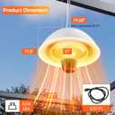 Outdoor Electric Patio Heater, 1500W Infrared Hanging Heater, Ceiling Mounted Carbon Fiber Heater for Patio, Porch, Garage and Balcony, White