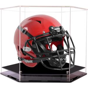 Football Helmet Display Case Full Size,Baseball Helmet Display Case,Self-Assembly Helmet Display Box Protection Holder Dustproof Sports Collectibles Storage Showcase 17*15*12.6IN