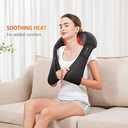 Snailax Shiatsu Neck and Shoulder Massager - Back Massager with Heat, Deep Kneading Electric Massage Pillow for Neck, Back, Shoulder,Foot,Body (1 Count (Pack of 1), Coal Black)
