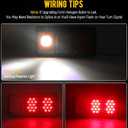Partsam 2Pcs LED Triple Tail Lights 45 LEDs, Rectangle Vertical or Horizontal Mount LED Trailer Camper RV Tail Lights Stop Turn Tail Backup Reverse Lights Taillights w/Black Base - Red/Clear Lens