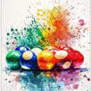 COTAIL Unframed Canvas Wall Art For Bedroom Office Wall Decor, 18x12inch Colorful Snooker Billiards Sport Wall Decorations For Living Room Painting Pictures Artwork For Modern Posters Prints Home