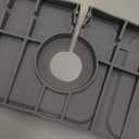 ZJWZLG Faucet Mat for Kitchen Sink, 14"X5.5" Silicone Sink Splash Guard with Soap Holder, Snap-On Design & 7°slope Fast Drain, Folding Sink Faucet Mat for Universal Kitchen Bathroom Sink（Grey）