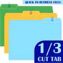 TUXIYA 105 Pack Colored File Folders,21 Colors File Folders Letter Size Manilla Folders 8.5 x 11,1/3 Cut Tab Filing Folders for Office School Business Documents Files Paper