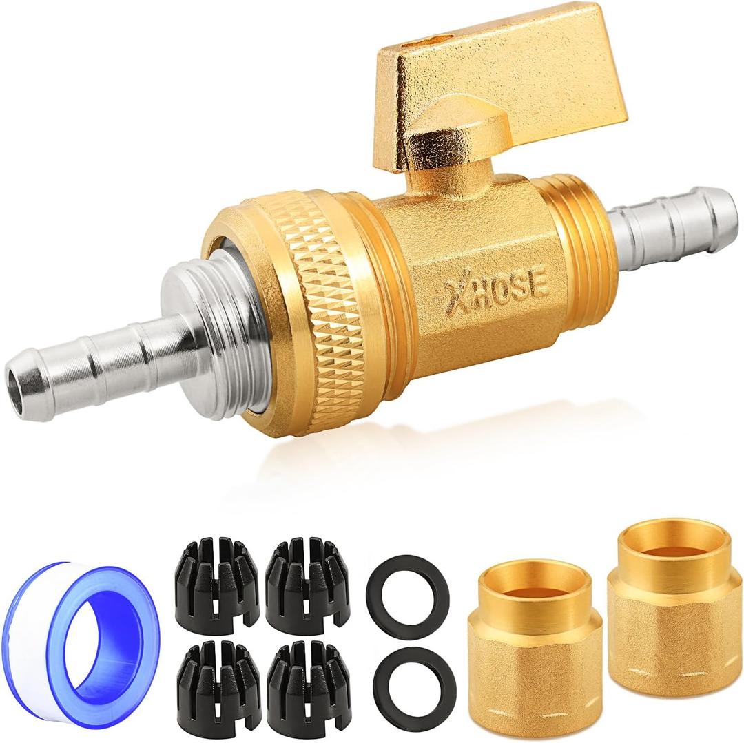 UNWAVER Garden Expandable Telescopic Hose end Adapter with Shut Off Valve Garden Retractable Hose Repair Kit fitting 1Set