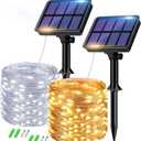 btfarm 2 Pack Solar String Lights Outdoor - 160LED 66FT Solar Fairy Lights Outside Waterproof 8 Modes, Copper Wire Solar Powered Twinkling Lights for Tree Garden Patio Christmas Wedding Party Decor