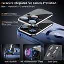 [Full Camera Protection& Mechanical Lock Magnetic Privacy Case for iPhone 15 Pro Max[Compatible with MagSafe] [CD Metal Ring] Full Body Metal Bumper, 9H Anti Peeping Glass Cover-Blue