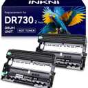 Compatible DR730 Drum Unit Replacement for Brother DR-730 TN760 Toner Compatible with MFC-L2710DW MFC-L2750DW HL-L2395DW HL-L2370DW HL-L2350DW HL-L2390DW DCP-L2550DW Printer (2 Pack, NOT Toner)