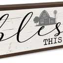 Bless This Barn Sign, Wall Decors Art, Decorative Wooden Signs Decor, Farmhouse Wall Decoration, Tabletop Decors, Country Style Home Decor, Bar Owner Gift 9.5x3.1x1 inches