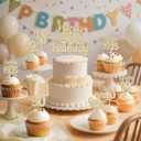 2 x 90th Cake Topper with Cupcake Toppers for 90th Birthday Decorations for Women 25Pcs Gold Glitter Cake Cupcake Birthday Party Decorations