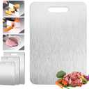 Titanium Cutting Board, 100% Pure Titanium Cutting Board for Kitchen, Non Stick, Double Sided & Food-Grade Stainless Steel Cutting Boards for Home Cooking, 1 Piece