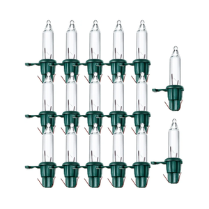 Mudder 200 Count Replacement Christmas Tree Light Bulbs 2.5v 0.425 Watt Mini Replacement Light Bulb Incandescent Wire String Lights Prelit Xmas Tree Decoration(Green Base with Warm White Bulb)