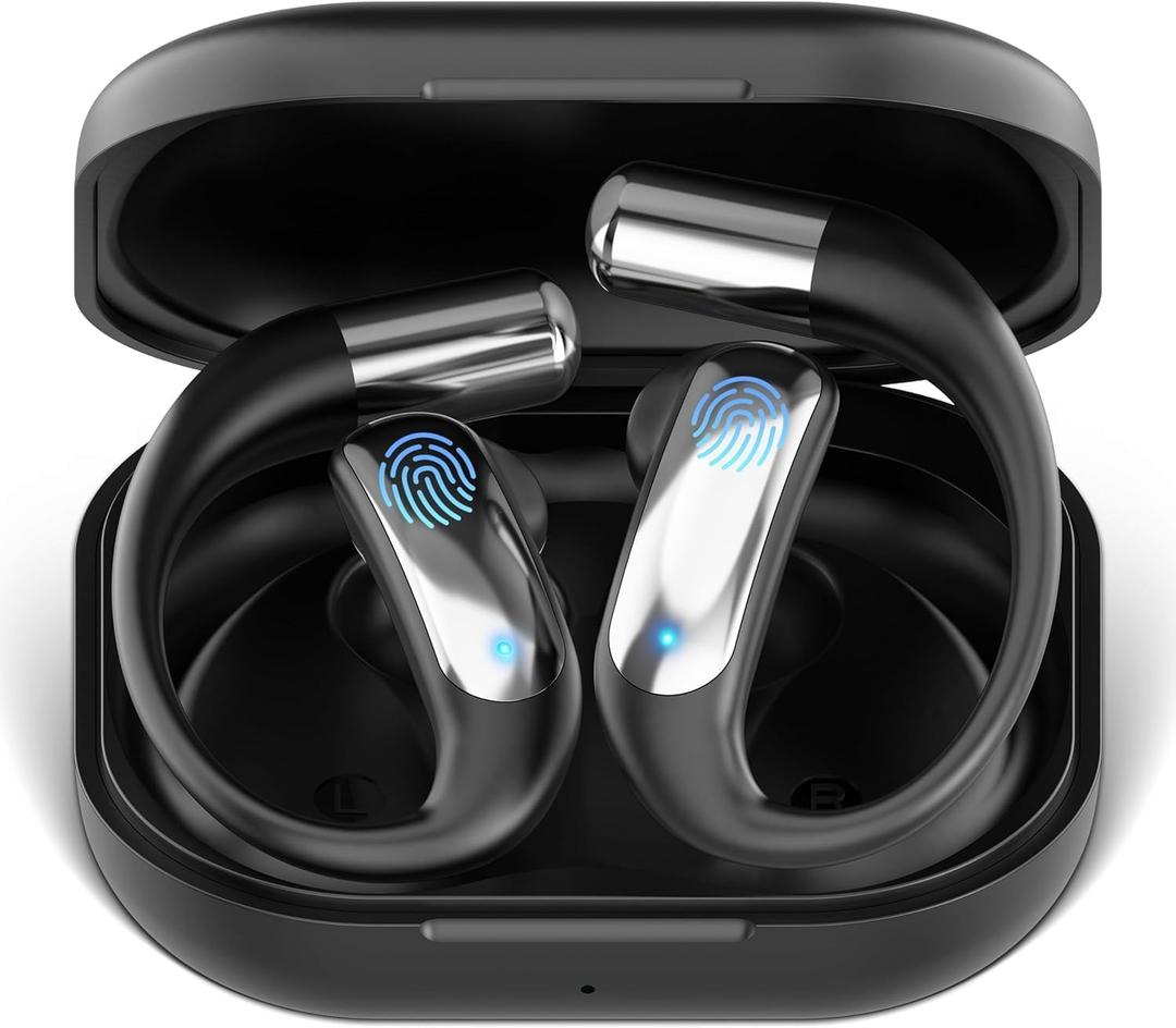 AI Language Translator Earbuds, 4-in-1 OWS Real Time 145 Languages and Accents Translation Earbuds, Audifonos Traductores Ingls Espaol Translation Device for Travel Business Learning, Black