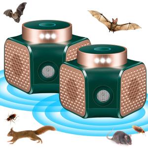 Rodent Repellent Ultrasonic Plug in, Electric Mouse Repellent Devices Ultrasonic Pest Repeller Mice Repellent Indoor Mouse Deterrent with Ultrasound Flashlight Rat Repellent for House, Green (2)