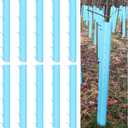 10 Pack 48 Inch Tree Tube Seedling Protectors Slit Tree Grow Tubes with Releasable Zip Ties Guard Small Plant Shelter Split Plant Protector for Outdoor Sapling Cuttings (Blue)