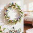 Ceenna 6ft Easter Garland Easter Egg Garland Flower Wreath with Flowers Eggs Leaves for Spring Mantle Fireplaces Archways Home Table Centerpieces Decoration (Pink Flower)