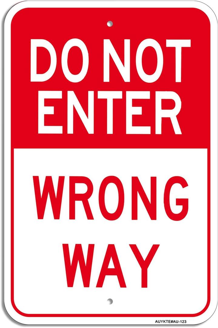 Do Not Enter Sign, Wrong Way Sign, 18 x 12 Inches Engineer Grade Reflective Aluminum Sign, UV Protected, Weather Resistant, Easy to Mount