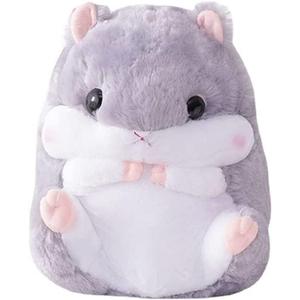 Hamster Plushie Toy Hamster Stuffed Animal Plush Toy Birthday Xmas Gift for Kids Boys Girls (15.6inch, Grey)