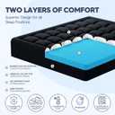 ELEMUSE 3 Inch Dual Layer Memory Foam Mattress Topper Twin XL, Dorm Room 2 Inch Cooling Gel Memory Foam Plus 1 Inch Down Alternative Pillowtop Mattress Pad,College Essential, Comfort Support, Black
