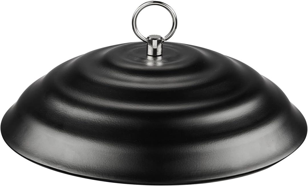 Kingsyard 11.5" Metal Weather Protective Dome, Hanging Squirrel Baffle for Outdoor Bird Feeders, Heavy-Duty Rain Guard Cover, Chew-Proof & Rustproof, Black