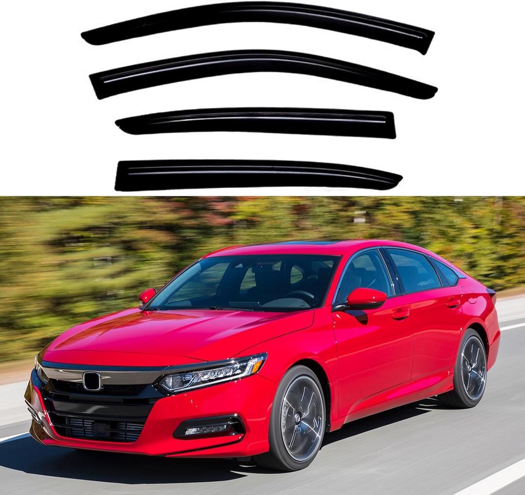 Window Visor Compatible with Accord Sedan 2018-2023,Rain Guard Side Window Vent Deflectors Tape-On,4 Pcs
