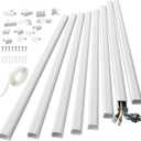 Yecaye 125in Cord Hider, Large Cord Covers for Wires on Wall, Cable Management Kit for Mount TVs, Wire Hider Cable Concealer for Home Office, W1.18in H0.6in, White