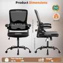 Ergonomic Office Chair,Mesh Office Chair with Lumbar Support,Mid Back Desk Chair with Flip-up Arms,400 lbs Comfy Computer Chair for Home Office, Standard