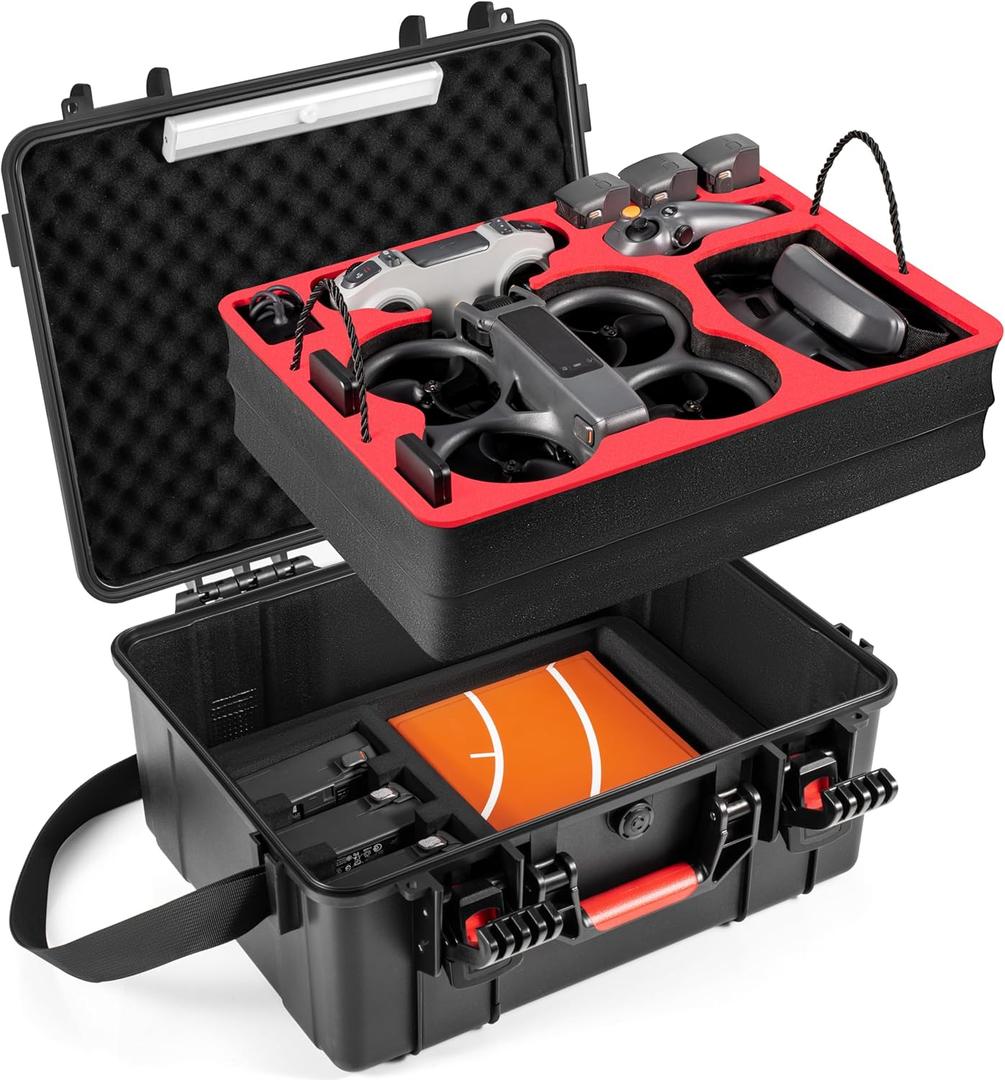 STARTRC Dual Layer Avata 2 Case,Waterproof Carrying Hard Case for DJI Avata 2 Fly More Combo with DJI Goggles 3/RC Motion 3/FPV Remote Controller 3,Battery Charging Hub,FPV Drone Accessories