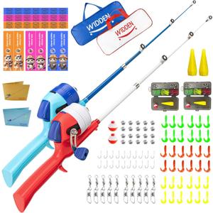 Kids Fishing Pole, Telescopic Fishing Rod, Toddler Collapsible Fishing Rod and Reel Combo with Tackle Box, Fishing Line, Bobber, and Soft Lures for Boy, Girl, Youth, Beginner, Over 4 Years Old (red+blue) Kids Fishing Pole, Telescopic Fishing Rod, Toddler Collapsible Fishing Rod and Reel Combo with Tackle Box, Fishing Line, Bobber, and Soft Lures for Boy, Girl, Youth, Beginner, Over 4 Years Old (red+blue)